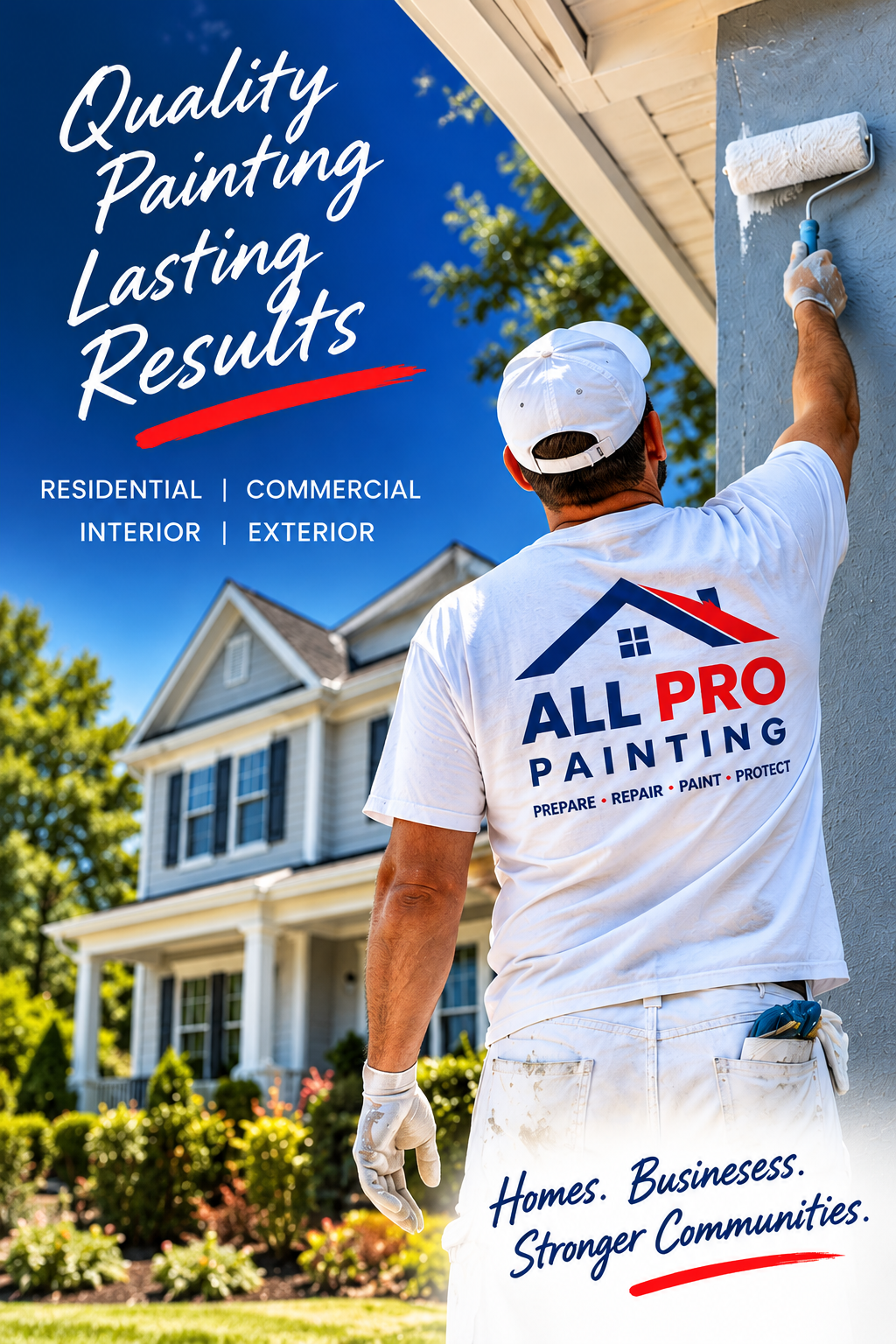 All Pro Painting crew preparing and painting a home in Montgomery, Alabama